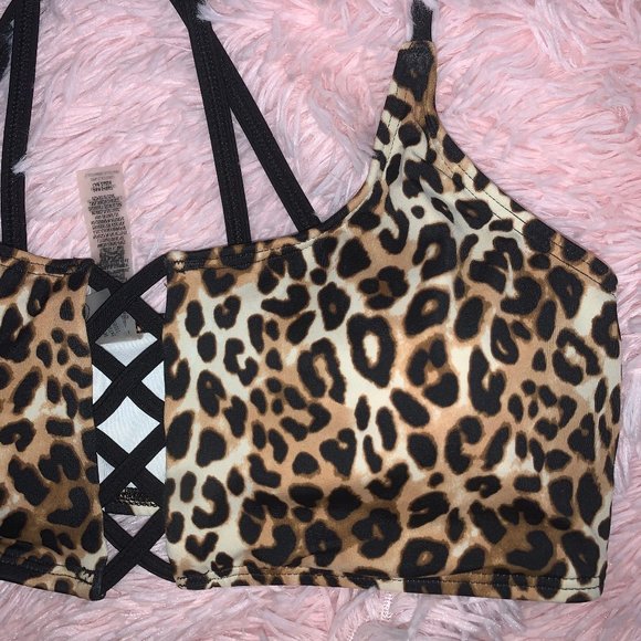 Victoria's Secret PINK Cheetah Print Bikini Top Sz: L - Picture 3 of 5